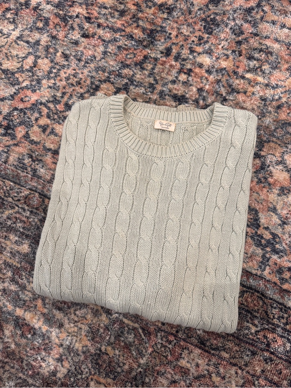 Brandy Melville cableknit sweater in perfect sage green